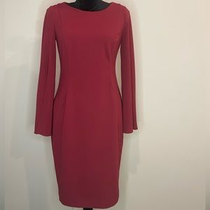 Stunning Burgundy Body fit MIDI Dress.